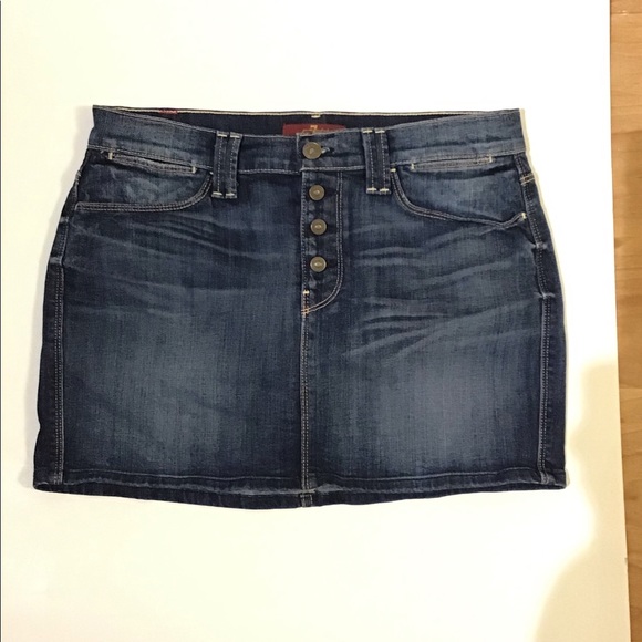 7 for all mankind denim jean mini skirt size 27 - Picture 9 of 12